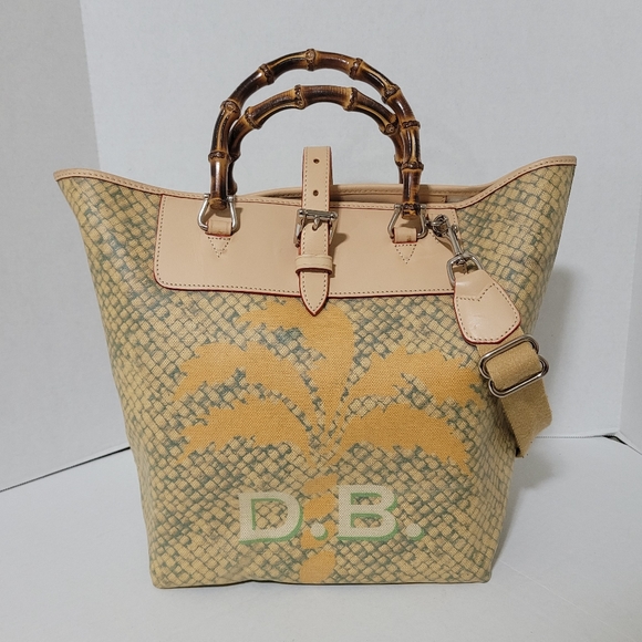 Dooney & Bourke Handbags - Dooney Bourke Green/Yellow Stripe with Yellow Tree Bag